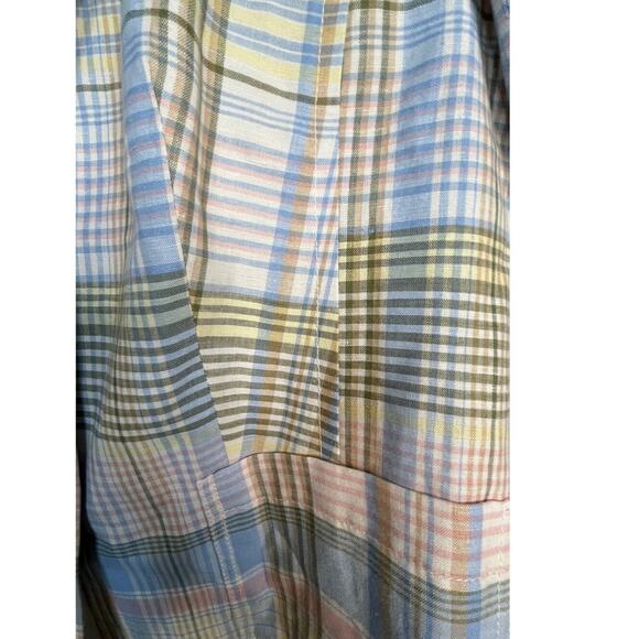 Talbots Plaid Linen Blend Blazer Size 6 - Picture 4 of 5